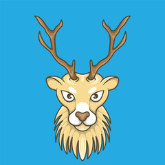 reindeer character logo mascot beautiful dashing funny