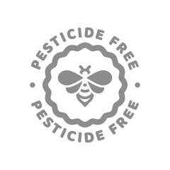 Pesticide free line vector label. No pesticides symbol.