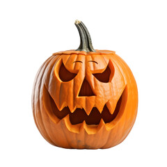Haunted Pumpkin, Spooky Jack-o'-Lantern, Halloween pumpkins on transparent background.