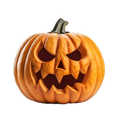 Haunted Pumpkin, Spooky Jack-o'-Lantern, Halloween pumpkins on transparent background.