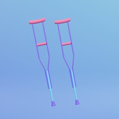 Crutches 3D Icon