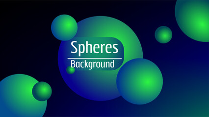 Blue green water bubbles sphere geometric background