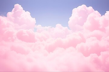 Pink Cloud Background. Beautiful Abstract Art of Sky with White Clouds on Pink Texture. Perfect for Cards and Borders.