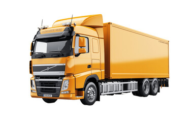 Yellow Delivery Truck transparent background, PNG