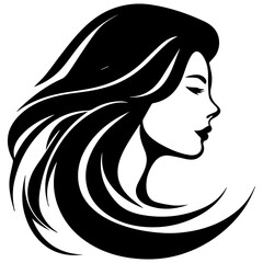 Beauty saloon logo and Woman face and hair logo vector