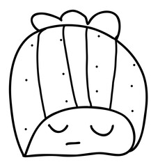 chef hat and spoon sleeping mushroom snail cartoon