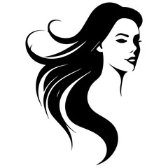 Beauty saloon logo and Woman face and hair logo vector