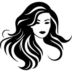 Beauty saloon logo and Woman face and hair logo vector