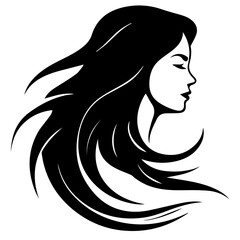 Beauty saloon logo and Woman face and hair logo vector