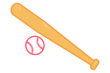 Vector sport icon for baseball with bat and ball. Vintage vector emblem for baseball.