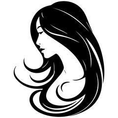 Beauty saloon logo and Woman face and hair logo vector