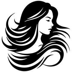 Beauty saloon logo and Woman face and hair logo vector