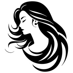 Beauty saloon logo and Woman face and hair logo vector
