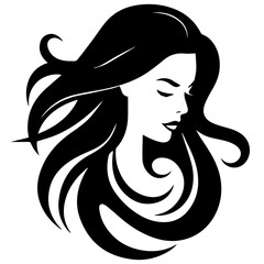 Beauty saloon logo and Woman face and hair logo vector