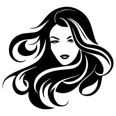 Beauty saloon logo and Woman face and hair logo vector