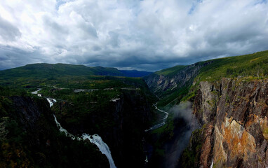 waterfall in the mountains