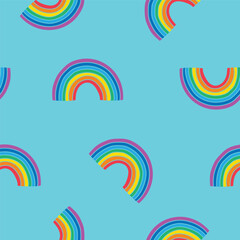 Fototapeta premium Rainbows pattern on a blue background
