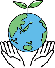 地球を優しく包む手
