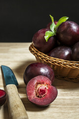 Plums are actually in the same family as apricots, peaches, and nectarines