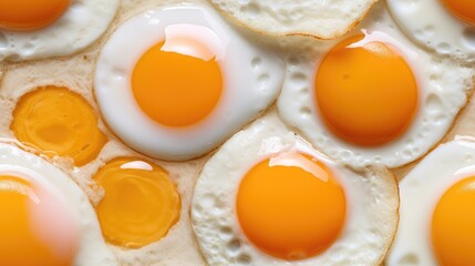 Seamless pattern fried eggs. Diet breakfast.
