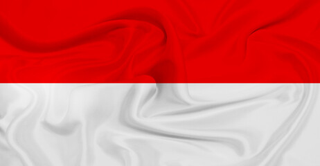 Flag of Indonesia Flying in the Air