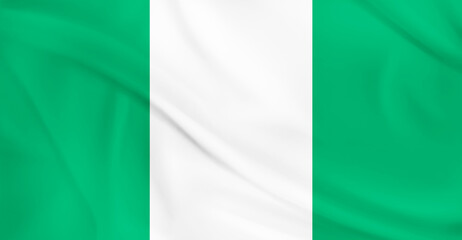 Flag of Nigeria Flying in the Air