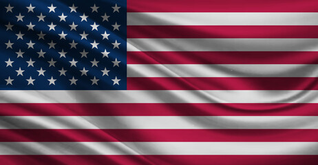 Flag of USA Flying in the Air