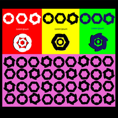 set of buttons spiral concept for used social media icon, textile industry, and business icon