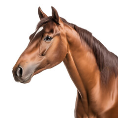 Fototapeta premium brown horse looking isolated on white