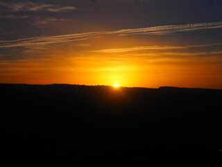 reddish sunset in the countryside