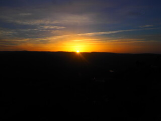 reddish sunset in the countryside