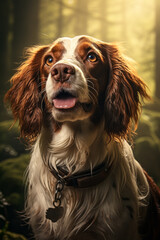 Heartwarming portrait of a cute Springer Spaniel, capturing its charming personality and lively spirit