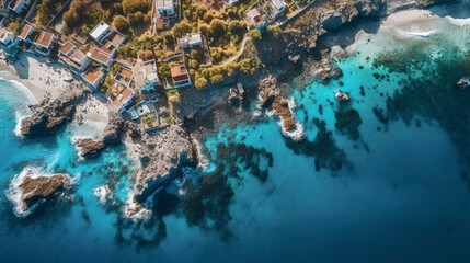 Obraz premium Drone photo, in Greece near Naxos and Paros islands 