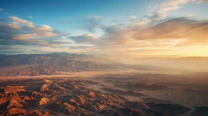 Fototapeta na wymiar Drone photo taken with DJI Mini 3 , near Death Valley California at sunrise 
