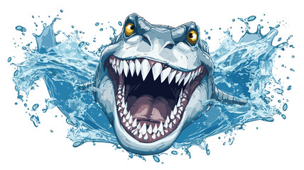 Explore the Unique Sight of a Swimming Crocodile in Vivid Detail Aquatic Image