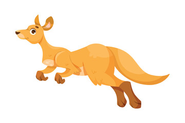 Cheerful Kangaroo Character and Australian Marsupial Animal Vector Illustration - obrazy, fototapety, plakaty