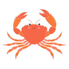 Vector cute crab cartoon illustration isolated on white background