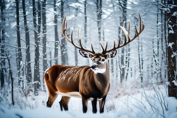 deer in the snow Generated Ai