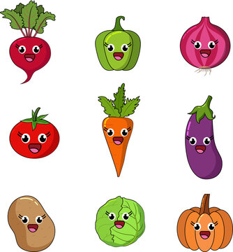 Icon image of fresh vegetables tomato, broccoli, potato, onion,  carrots, bell peppers cabbage with vibrant, nutrient-rich options for a healthy diet.