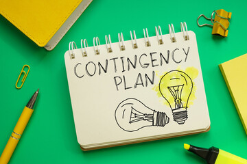 Contingency plan is shown using the text - obrazy, fototapety, plakaty