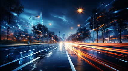 Fototapeta na wymiar night view of modern city at dusk