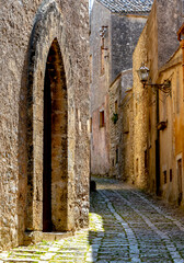 Architecture of Erice in the province of Trapani, Sicily, Italy