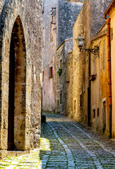 Architecture of Erice in the province of Trapani, Sicily, Italy