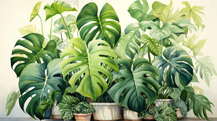 Watercolor Monstera Deliciosa