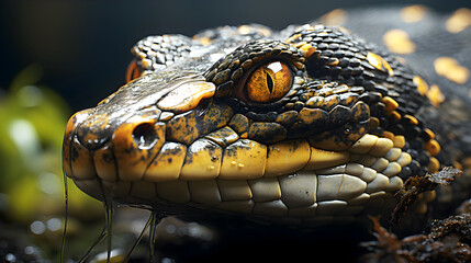 Obraz premium a deadly snake close shot beautiful colors