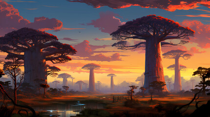 Illustration of a beautiful view of Madagascar