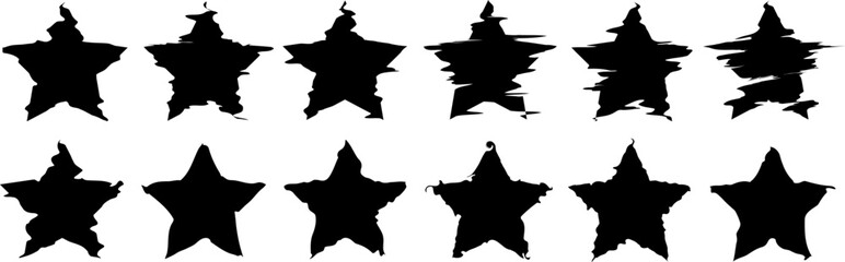 Doodle stars, blurry stars. Hand drawn collection of stars drawn in vector.