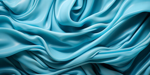 Obraz premium Schöner abstrakter futuristischer Hintergrund in welligen türkis Farben für Webdesign und Drucksachen als Vorlage in Querformat für Banner, ai generativ