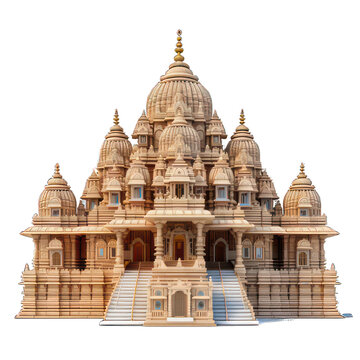 Hindu temple isolated on white created with Generative AI