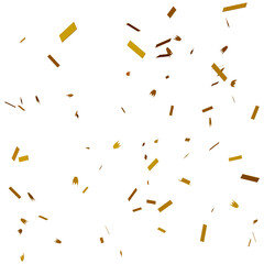 Colorful Party Confetti isolated on transparent background in 3d rendering for birthday or wedding concept.